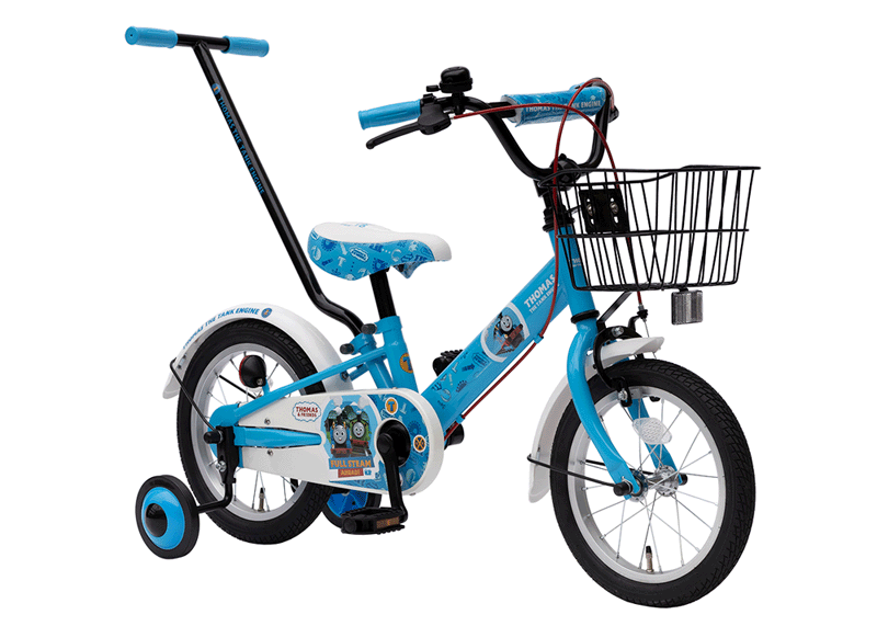 きかんしゃトーマス　14インチ＜完成品＞ ☆今なら、自転車カバープレゼント！【上尾工業】子供用自転車 押し棒 14インチ 男の子