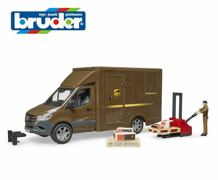 乐天商城 - 【安心の正規品】　ブルーダー　02678　MB UPS＆フォークリフト（フィギュア付き）【bruder】　ベンツ　メルセデスベンツ
