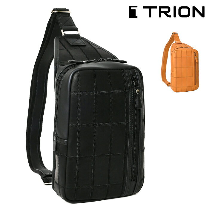 TRION トライオン 送料無料 DPC270 本革 牛革 ボディバッグ ボディーバッグ ショルダーバッグ レザー メンズバッグ 斜め掛け 肩掛け パッチワーク キルティング カジュアル