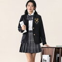 女子高生 制服 ブレザー JK制服 コスプレ衣装 5点セット リボン シャツ プリーツスカート ブレザー バッジ 2色 ネイビー ブラック