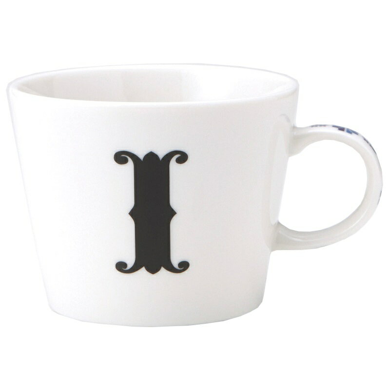 アルファベット プレート付 マグカップ イニシャル マグカップ ＆小皿 ギフトセット I 東欧風ALPHABET MUG お洒落デザイン食器 陶器製 テーブルウェア MADE IN JAPAN/日本製誕生日ギフト 取寄品 【プレゼント】【誕生日ギフト】【結婚祝い】【のし利用可】