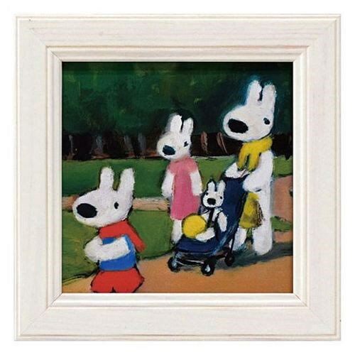 ミニ アート フレーム 帰り道 リサとガスパール フレンチ アート お祝い ギフト フランス 絵本 作家 アート 雑貨 取寄品