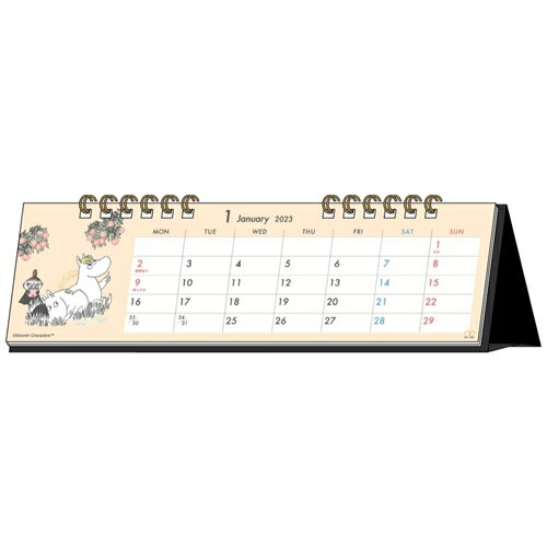 卓上カレンダー2023年 2023Calendar ムーミン スリムタイプ 北欧 サンスター文具 オフィス インテリア 書き込み 令和5年暦 予約 メール便可