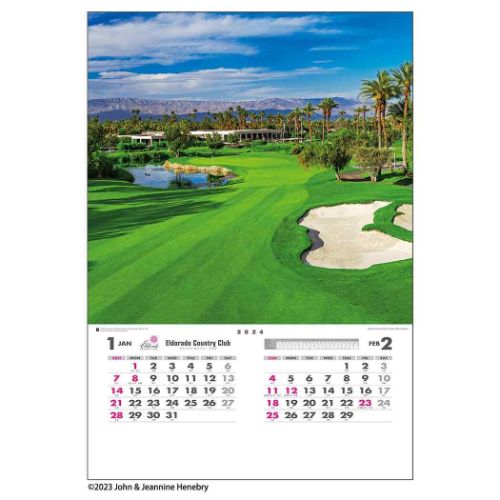 壁掛けカレンダー2024年 2024 Calendar 世界のゴルフ場 フィルム トーダン 写真 スポーツ インテリア 令和6年暦