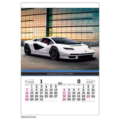 壁掛けカレンダー2024年 2024 Calendar トーハン DX スーパー スポーツカー フィルム フォト トーダン 写真 趣味 車 インテリア 令和6年暦