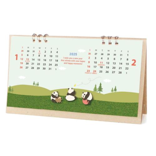 卓上カレンダー2025年 2025Calendar 芝生 APJ アニマル ナチュラル インテリア 令和7年暦 メール便可
