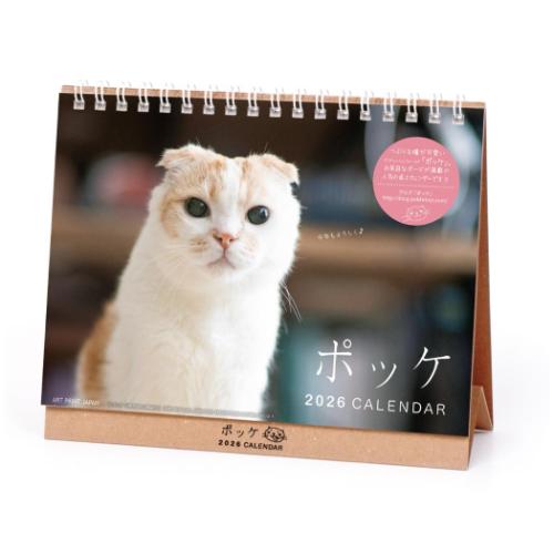 卓上カレンダー2026年 2026Calendar ポッケ 卓上 スケジュール ねこ APJ 動物写真 書き込み インテリア..
