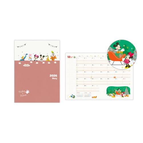 A5ファミリーダイアリー 2026 diary ディズニーDNA5ファミリー ミッキー 日本ホールマーク 12月始まり ..