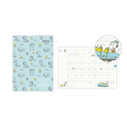 A5ファミリーダイアリー 2026 diary スヌーピー SNA5ファミリー兄弟とお絵かき ピーナッツ 日本ホール..