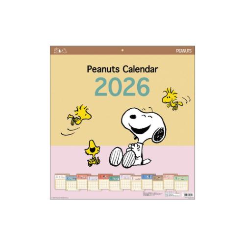 壁掛けカレンダー2026年 ウォールカレンダー 2026Calendar スヌーピー スクエア スケジュール ピーナッ..