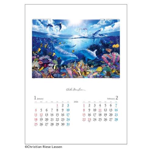 壁掛けカレンダー2026年 2026 Calendar クリスチャン リース ラッセン ART トーダン 海外作家 アート ..