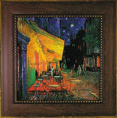 取寄品 ヴィンセント ヴァン ゴッホ 夜のカフェテラス 額付きポスター インテリアアート 名画 印象派