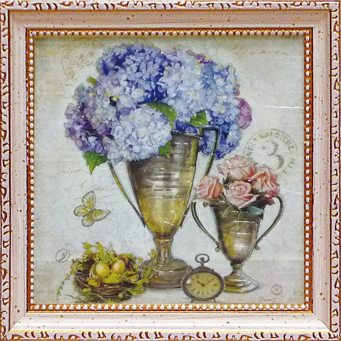 取寄品 チャド バレット ボタニカルアート ミニゲルアートフレーム ヴィンテージエステートフローラル3..