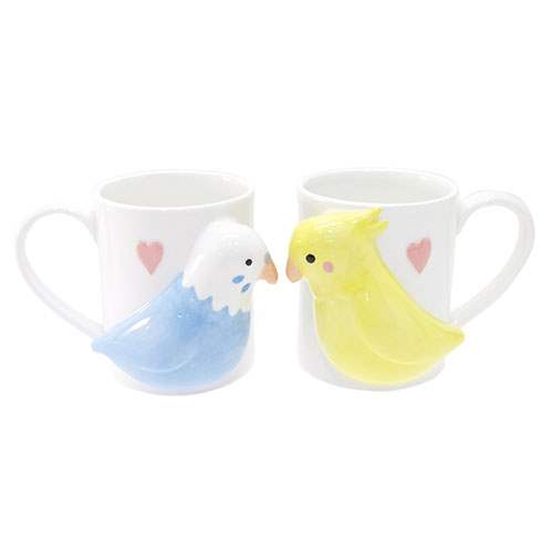 結婚 お祝い マグカップ ペア マグカップ 2個セット マグカップ セキセイインコ アニマル サンアート 陶器製食器 可愛い ギフト