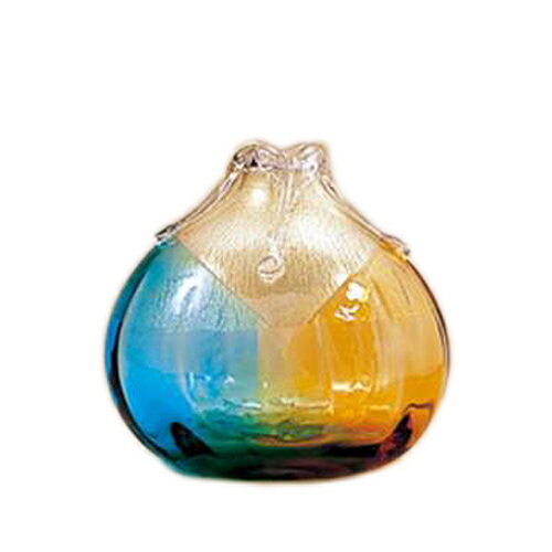 ミニ花器 フラワーベース 津軽びいどろ 金彩秋風 アデリア ガラス花びん ギフト 雑貨 石塚硝子 取寄品