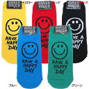 男女兼用靴下 アンクルソックス HAVE A HAPPY DAY オクタニコーポレーション 23-25cm かわいい ファッション 雑貨 グッズ シネマコレクション