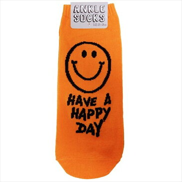 メンズアンクルソックス 男性用靴下 HAVE A HAPPY DAY スマイル OR オクタニコーポレーション 25〜28cm プチプラギフト おもしろ 雑貨 メール便可