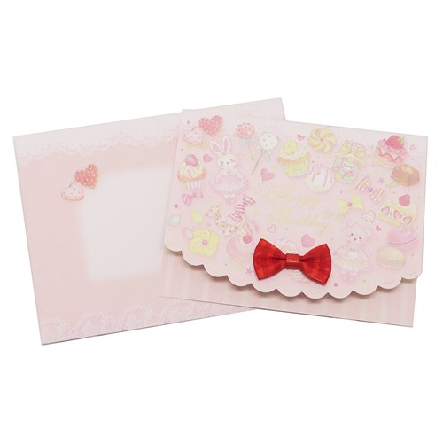 ハンドメイド バースデーカード グリーティングカード たけいみき スイーツ クローズピン 誕生日おめでとう かわいい ガーリーイラスト メール便可 ベルコモン