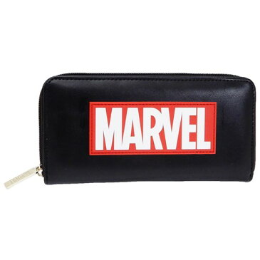 ラウンド ファスナー ロング ウォレット 長財布 MARVEL ラバーワッペンロゴ マーベル クラックス ギフト 雑貨 アメコミ