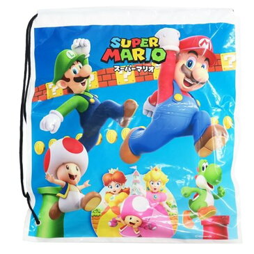 ポリ ナップサック ビニールバッグ スーパーマリオ ジャンプ柄 nintendo サンアート プールバッグ メール便可