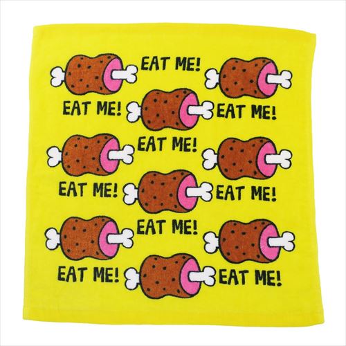 プリント ウォッシュ タオル ハンドタオル EAT ME MEAT オクタニコーポレーション 35x34cm 汗拭き タオル プチギフト メール便可 1