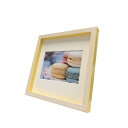 Macaron frame マカロン フレーム フォトフレーム Yellow 200x200mm(ハガキサイズマット付) 美工社 22.3x22.3x2.5cm...