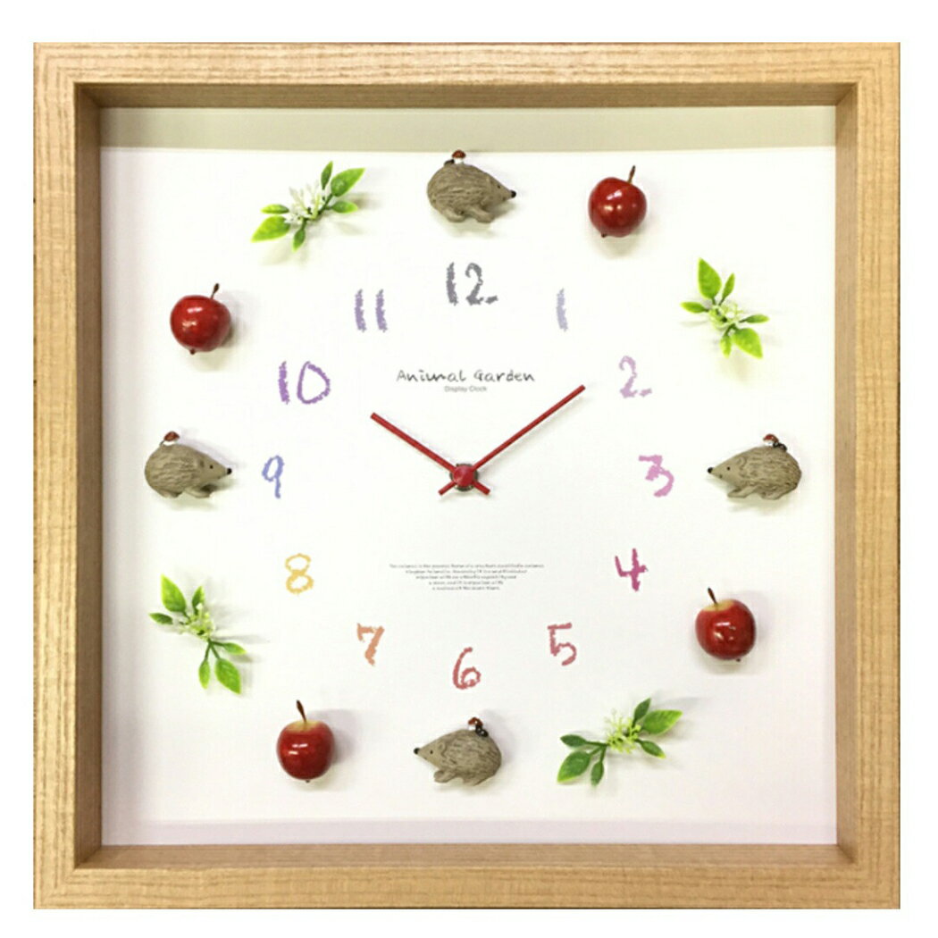 送料無料 Display Clock 掛け時計 ディスプレイクロック Hedgehog-3 美工社 CDC-52837 32x32x5.5cm ギフト 可愛いインテリア 取寄品