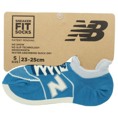 レディース スニーカーソックス 女性用 靴下 ニューバランス ブルー new balance レンフロジャパン 23-25cm プレゼント スポーツブランド メール便可