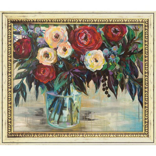 ウィンター フローラル 静物画 ジャネット ヴェルテンテス JV-16001 70.5x60.5cm ギフト 絵画 フラワーアート 額付きポスターインテリア 取...