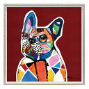 イノセント ドッグ 動物画 オイルペイントアート (Mサイズ) OP-18021 63x63cm 油絵 額付き 犬 かわいいインテリア 取寄品