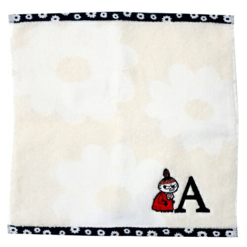 イニシャル ハンカチタオル ミニタオル ムーミン アルファベット A リトルミイ 一広 25x25cm プレゼント 通販 メール便可