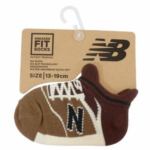 キッズ スニーカーソックス 子供用 靴下 ニューバランス ブラウン new balance レンフロジャパン プレゼント スポーツブランド メール便可