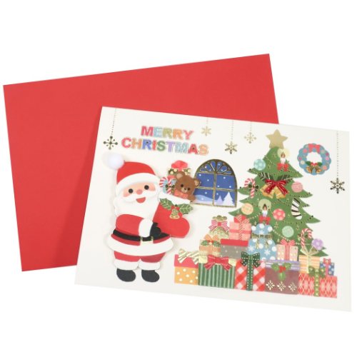 クリスマスカード（1000円程度） CHRISTMAS グリーティングカード ハンドメイド クリスマスカード 543 アクティブコーポレーション ギフト雑貨 Xmasカード メール便可