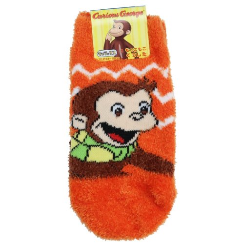 キッズ もこもこ ショートソックス 子供用 靴下 おさるのジョージ マフラー スモールプラネット キャラックス アニメメール便可