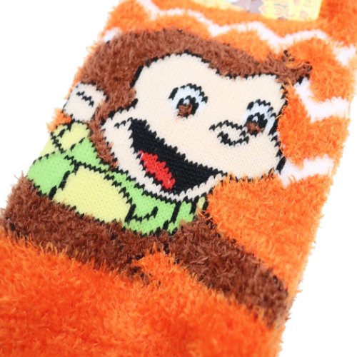 キッズ もこもこ ショートソックス 子供用 靴下 おさるのジョージ マフラー スモールプラネット キャラックス アニメメール便可