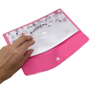 抗菌 PVC2 ポケット マルチケース 不織布マスクケース スヌーピー ピンク ピーナッツ APJ 日本製 メール便可