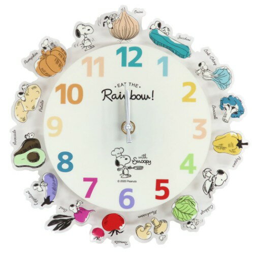 アクリル 壁掛け時計 ウォールクロック スヌーピー 野菜 ピーナッツ マリモクラフト プレゼント