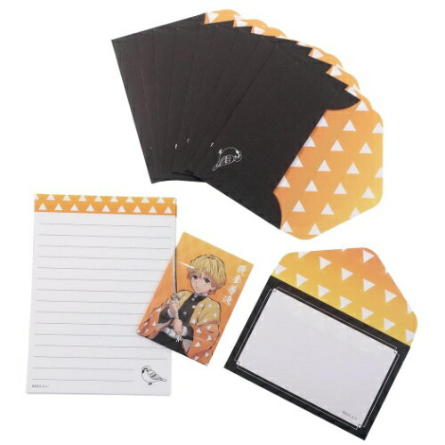 レターセット 可愛い 我妻善逸 ミニ レターセット 鬼滅の刃 ダイヤ型 封筒 ミニ ミニレター 少年ジャンプ カミオジャパン 手渡し手紙セット プレゼント ミニ...