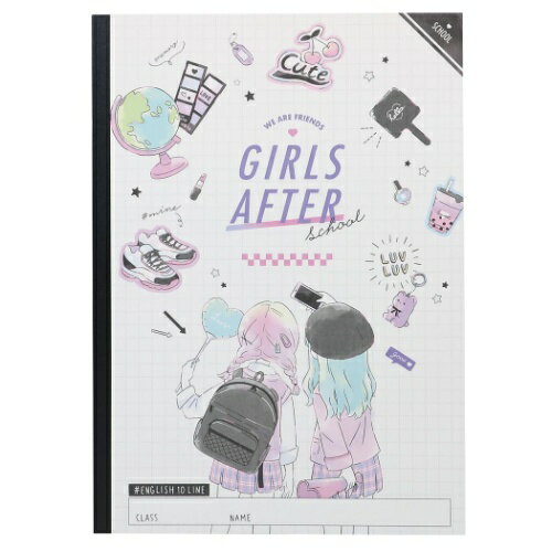 B5 英習帳 10段 英語ノート GIRLS AFTER SCHOOL クラックス 新学期準備文具 かわいい 小学生 中学生 女の子 メール便可