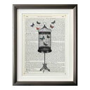 Marion McConaghie アートフレーム マリオン マコネギー Bird Cage&Butterflies 美工社 IMM-62129 壁掛け 額付き...