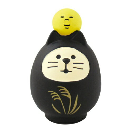 お月見猫だるま お月見 竹の湯温泉 月夜のおもてなし マスコット concombre デコレ インテリア プレゼント かわいいのサムネイル