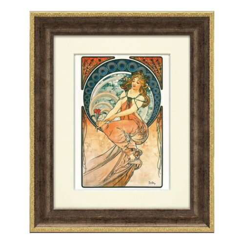 額付き ポスター 名画 アルフォンスミュシャ 絵画 ユーパワー AM-02011 ギフト インテリア 取寄品【プレゼント】ベルコモン