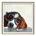 動物画 オイルペイントアート インディゴブルー Sサイズ ユーパワー OP-07060 ギフト 額付き インテリア 取寄品【プレゼント】ベルコモン