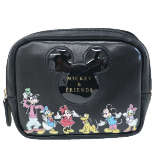 ポケットティッシュポーチ ミニポーチ ミッキー＆フレンズ ブラック ディズニー 粧美堂 サニタリーポーチのサムネイル