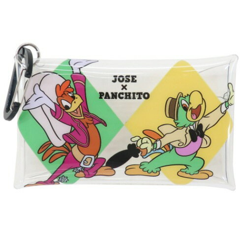 カラビナ付き クリアマルチケース S ミニポーチ 三人の騎士 ホセ＆パンチート ディズニー マリモクラフト プレゼントのサムネイル