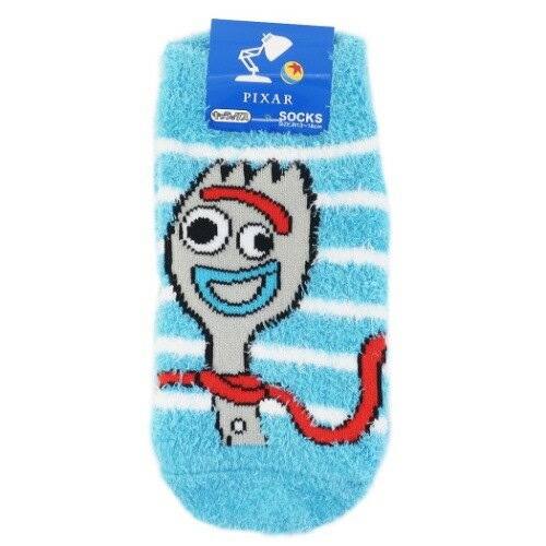 トイストーリー キッズ もこもこ ショートソックス 子ども用 防寒 室内 靴下 フォーキー ボーダー ディズニー スモールプラネット ウォーマー雑貨 キャラクター グッズ メール便可 ベルコモン