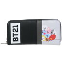 ラウンドファスナー ロングウォレット レディース 長財布 BT21 ブラック1 LINE FRIENDS 森本本店 プレゼント 商品 大人女子にぴったり お気に入りの鞄やお財布が充実LINE FRIENDSのグローバル人気キャラクターブランド[BT21]KOYA、RJ、SHOOKY、MANG、CHImm素材：合成皮革Y、TATA、COOKY、VANそれぞれ個性を活かしたデザインがかわいいこちらはカジュアルで可愛い[ラウンドファスナーウォレット]使いやすいアコーディオンタイプのラウンドファスナー長財布ファスナーコインケースやカードポケットなど使いやすさもバツグンかわいい財布いろいろあるのでお気に入りを揃えてくださいサイズ：約200x100x20mm素材：合成皮革▼