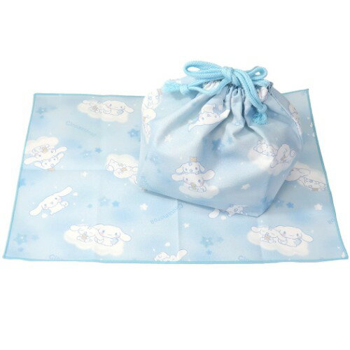 ランチ袋セット ランチクロス付き ランチ巾着 シナモロール サックス 新入学 サンリオ マルヨシ 新学期準備雑貨 幼稚園 小学生 女の子 シナモンのサムネイル