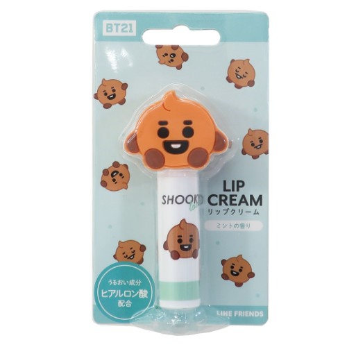 マスコット付き リップスティック リップクリーム BT21 SHOOKY ミントの香り LINE FRIENDS カミオジャパン コスメ雑貨