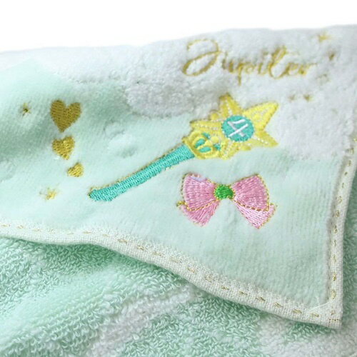 雑貨＆アートの通販店ベルコモンのジャガード ハンカチタオル ミニタオル 美少女戦士セーラームーン シャーロット セーラージュピター バンダイ 汗拭きタオル アニメメール便可｜アングル2